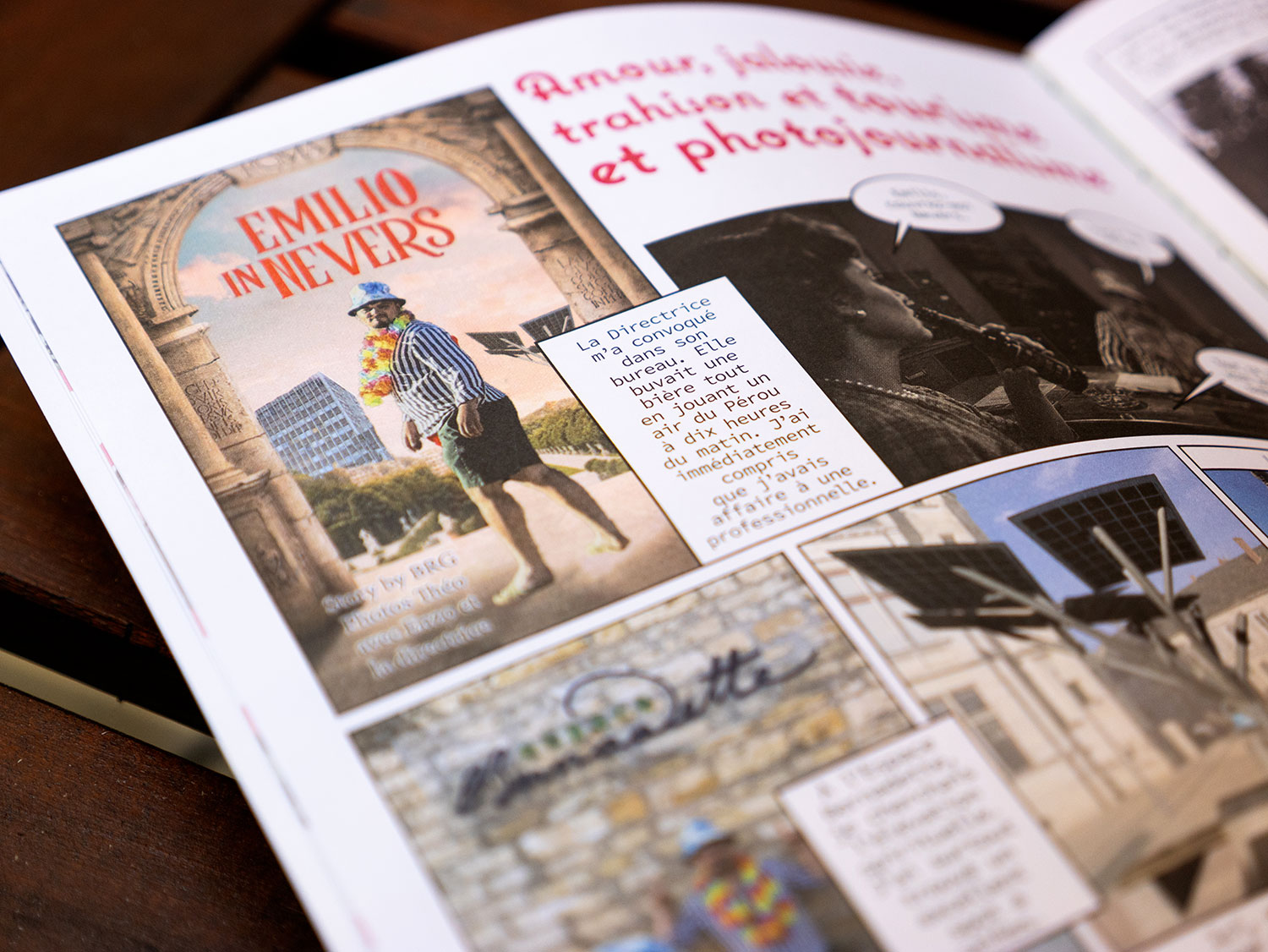 Page du roman-photo Emilio in Nevers dans le Cahier de Vacances