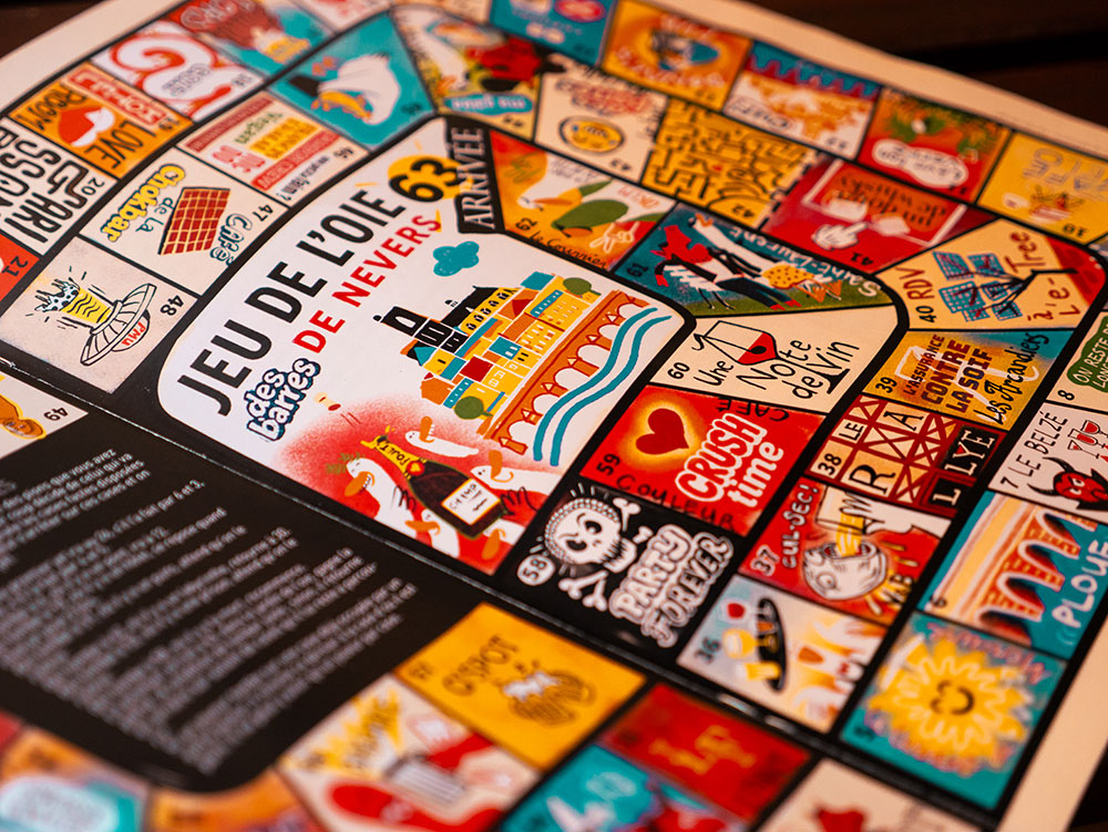 Le jeu de l'oie des bars de Nevers dans le Cahier de Vacances