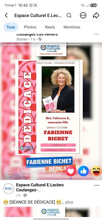 Dédicace et conférence de Fabienne Bichet